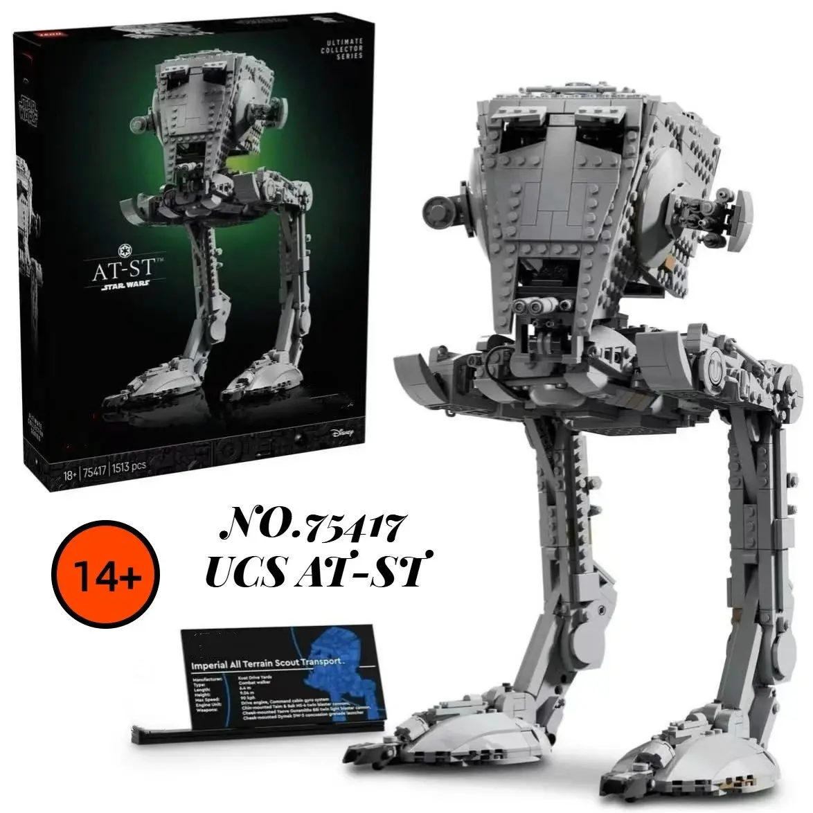 2026 New Fit Compatible 75417 Star  Ucs At-St Model Building Blocks Set Model Kits, Buildable Blocks Kit, Kids Adult Boy Toy, Birthday Christmas Gift