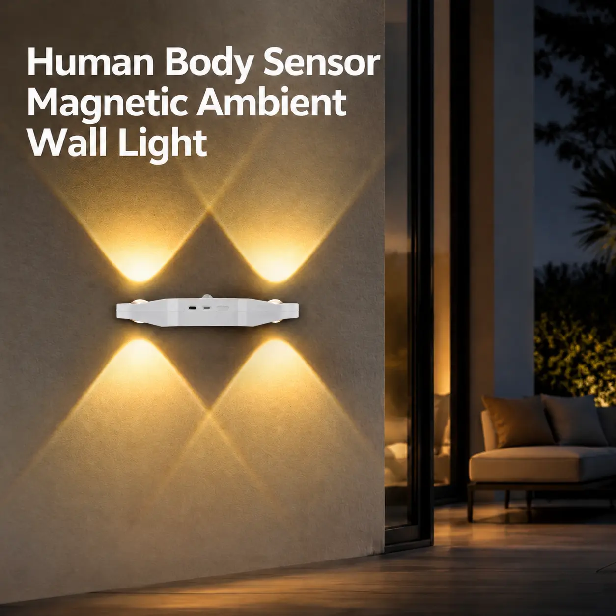 Auto Color Changing RGB Motion Sensor Wall Night Light, Magnetic Stick-On No Drill Design, Cat Eye Dual Lighting, 120-Day Battery, Ambient Home Lamp for Hallway, Bedroom, Stairs