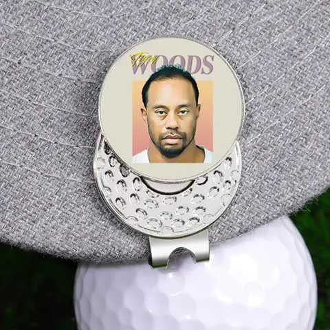 Golf Hat Clip, Letter & Person Pattern Golf Metal Magnetic Ball Marker, Fashion Accessories for Men & Women, Exquisite Golf Hat Clip for Birthday Gift, Mother's Day Gift, Golf Accessory, Golf Supply, Golf Accessories