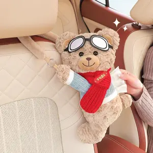 Creative Car Paper Towel Holder, Cute Hanging Tissue Box, High-End Car Interior Decoration, Universal Auto Accessories for All Vehicles