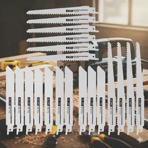 10PCS Reciprocating Saw Blades Set - Hand Tools Multi-Purpose Cutting Tool with Bi-Metal Carbide Tungsten and Diamond Coating for Wood, Steel, Plastic, Stone, Pipe Cutting, Compatible with Angle Grinder and Jigsaw