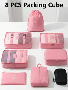 8Set Packing Cubes with Shoe Bag & Electronics Bag - Luggage Organizers Suitcase Travel Accessories