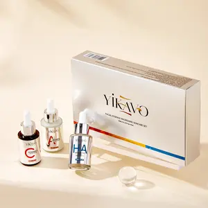 YIKAVO Facial Essence Nourishing Skincare Set,Hyaluronic Acid Facial Serum: Boosts skin elasticity for a firmer, younger look.Vitamin C Facial Serum: Firms, brightness, and evens skin tone.A-Alcohol Facial Serum: Reduces melanin and balances keratin.