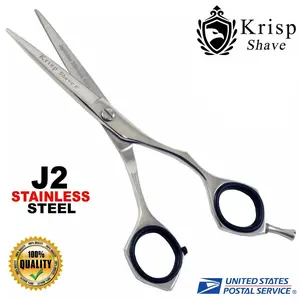 Professional Hair Cutting Scissors - Krisp Beauty Stainless Steel Salon Quality Barber Scissor (5.5 Inch) - Shears for Men's Beard Mustache Women Kids Pets Home DIY Haircut All Purpose Shear Razor Edge Sharp Blades Adjustable Haircare