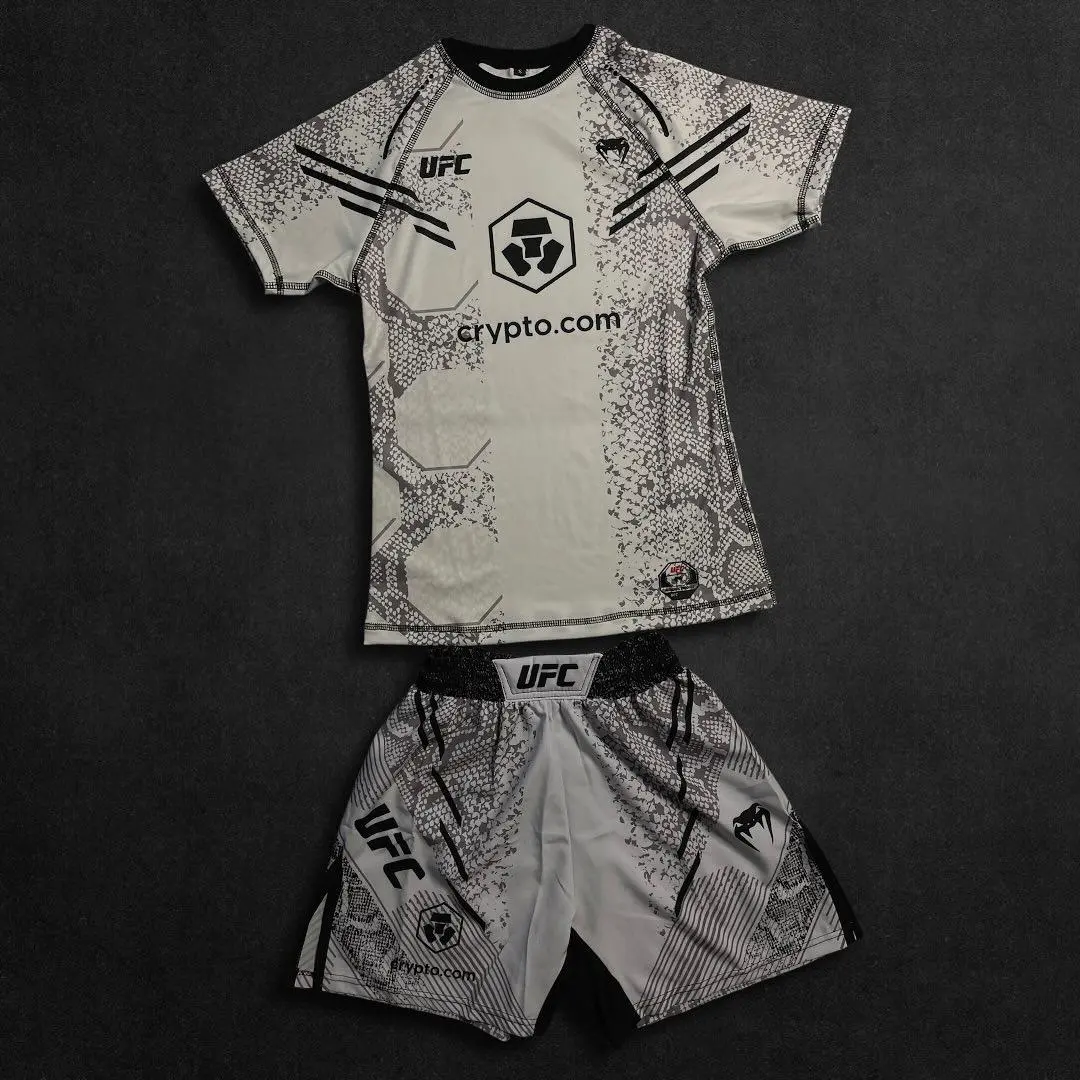 UFC New Octagonal Cage Fighting Night Men's and Children's MMA Loose Breathable Speed Drying Boxing Training Sports Set