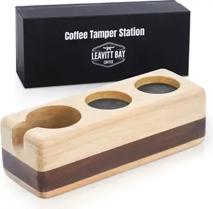 LEAVITT BAY COFFEE Tamper Holders - Wooden Portafilter Holder & Espresso Station
