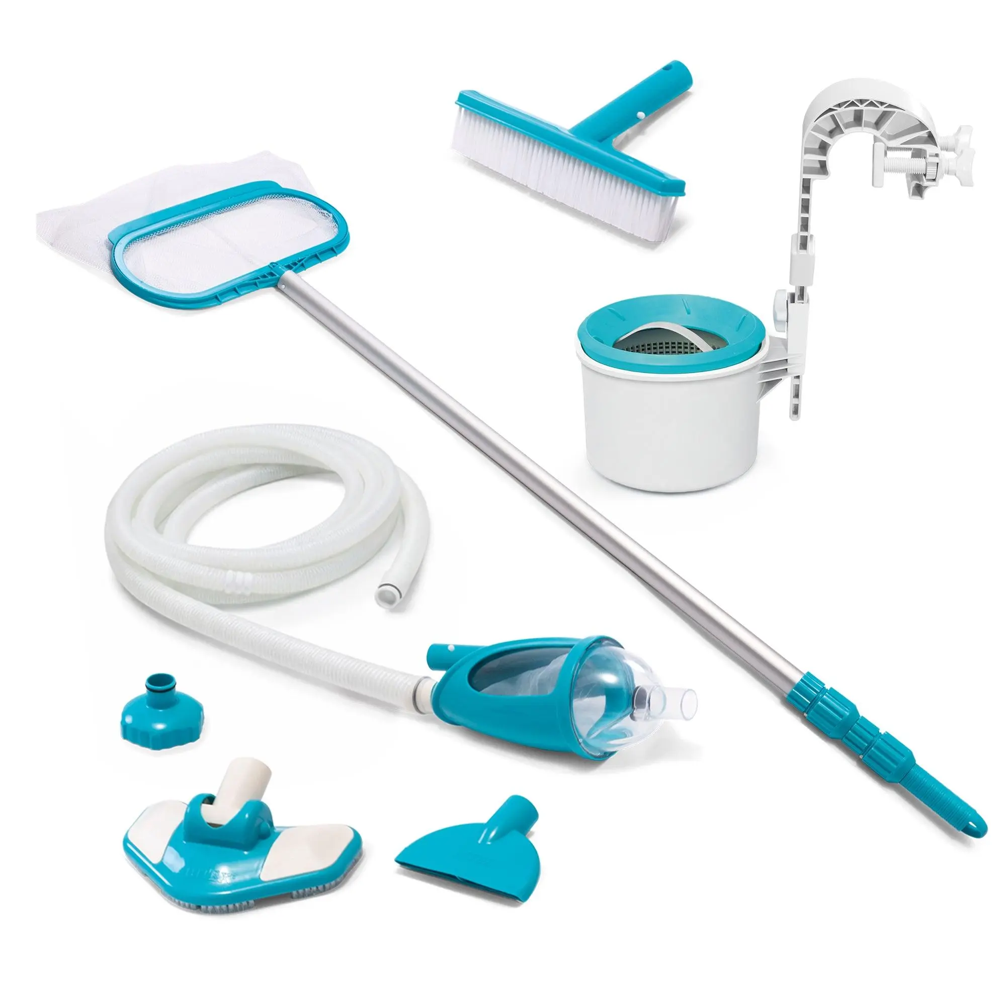 Intex Deluxe Pool Automatic Surface Skimmer and Maintenance Kit w/ Vacuum & Pole