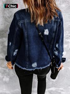 women's button front denim jacket, fashion casual long sleeve denim jacket for daily outdoor wear, ladies clothes for all seasons
