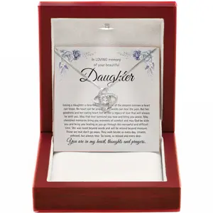 Loss of Daughter Memorial Jewelry Angel Wing Necklace Forever Loved Healing Sympathy Gift Grieving Parents