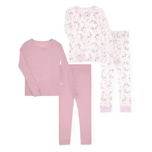 Sleep On It Girls Bamboo Viscoce 2-Piece Snug Fit Pajama Set (2-Pack = 4 Pieces)