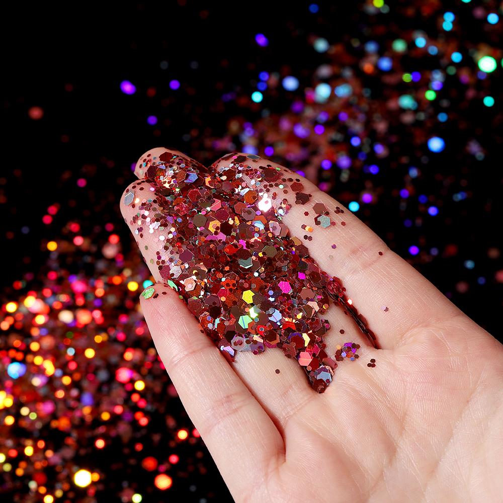 10G Holographic Hexagon Chunky Glitter Epoxy Resin Filler Flakes Laser Sparkly Sequins for DIY Epoxy Resin Nail Art Fillings