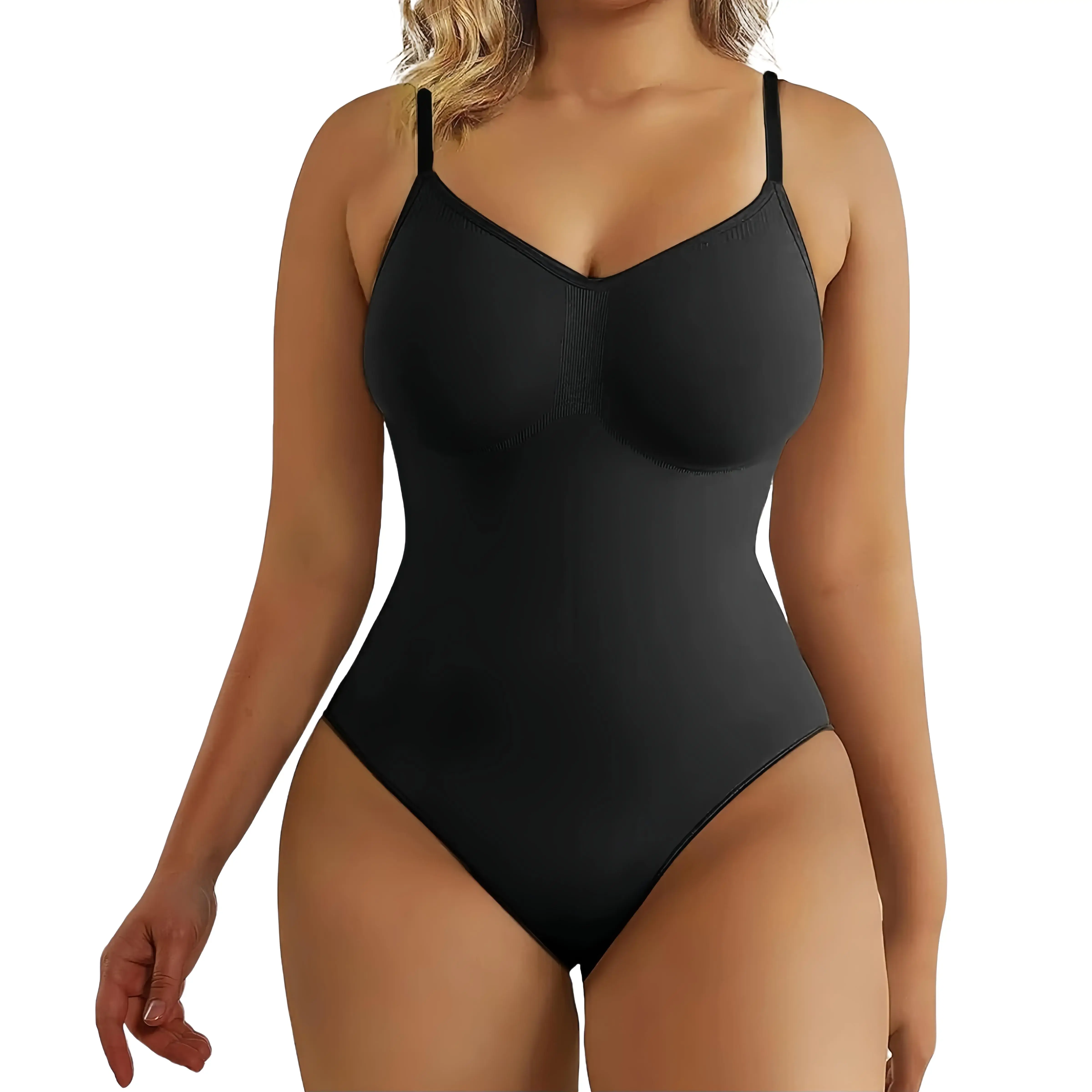 Sculpting Thong Bodysuit for Women, Seamless Minimalist Shapewear Top with Tummy Control and Adjustable Spaghetti Straps, Tops, Minimalism