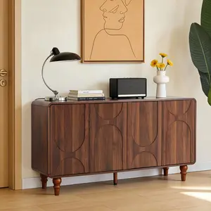 Giratree 59" Mid Century Modern Sideboard Buffet Cabinet with Storage, Kitchen Sideboard Credenza Storage Cabinet with Doors and Shelves for Home Coffee Bar, Dining Room, Office, Entryway