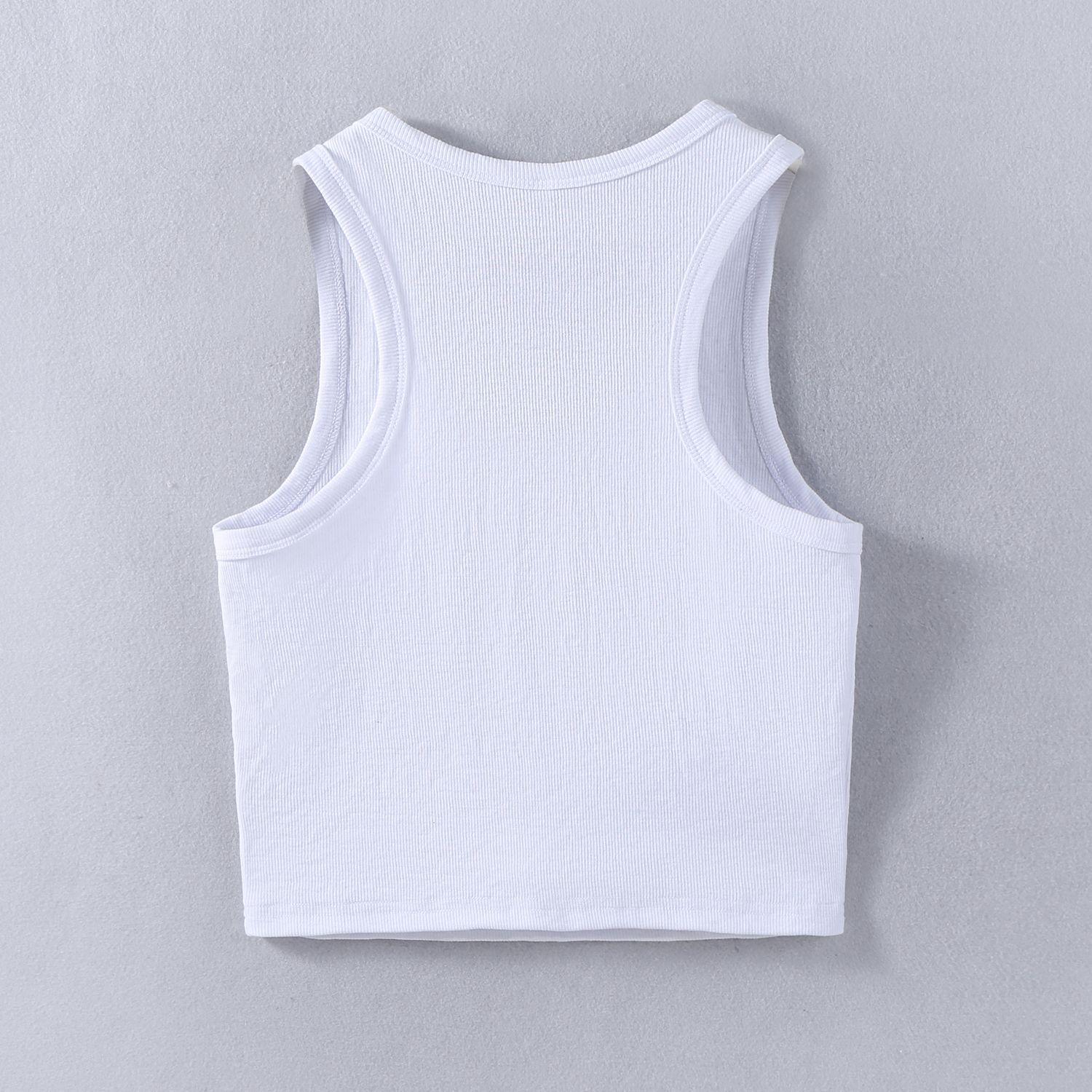 Y2K White Ribbed Knit Tank Top, Sleeveless Basic Crop Cami, Slim Fit Stretch Casual Streetwear, Versatile Summer Layering Essential for Women