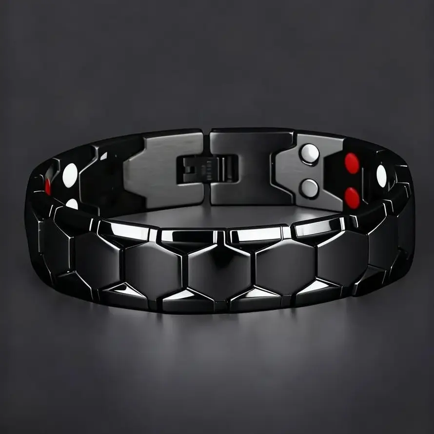 Unisex 7.8-in Punk Magnetic Healing Energy Copper Bracelet, Fashionable Stackable Costume Jewelry for Women, Men's Jewelry, Daily & Business Casual Outfits, Gift-Ready Accessories