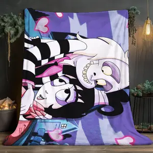 Lydia and Beetlejuice's Love Story Pattern Soft and comfortable home blankets, small throw blankets, nap blankets, perfect Christmas gifts for friends and besties. Super soft heat-pressed blankets.
