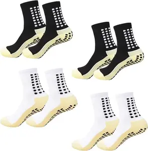 6 Pairs 10 Pairs Unisex Soccer Socks with Non Slip Silicone Pads Breathable Moisture Wicking Sports Socks for Men Women EU 39-45