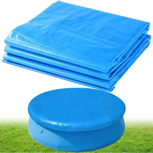 12FT Round Inflatable Above Ground Pool Cover with Drawstring Design for Easy Installation