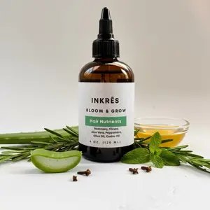 INKRĒS Hair Nutrients 4oz Stimulates Hair Growth Daily Gentle Oil for All Hair Types - Deep Nourishment & Blood Flow Boost