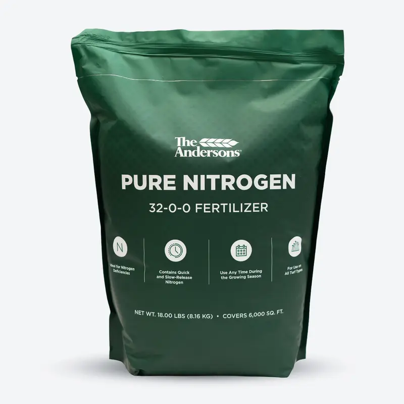 The Andersons Professional 32-0-0 Synthetic Prilled Pure Nitrogen Dry Granular Outdoor Lawn Fertilizer - Small Pellets, Safe For All Turf Types, Quick/Slow Dual Release Nitrogen, Ideal For Growing Season, Bagged Granules Fertilizers & Plant Food
