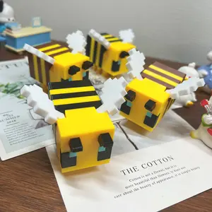 Pixel Bee Decorative Figurine, Ideal Gift for Gamers and Vintage Lovers, Durable Plastic Structure, Perfect Holiday Decoration