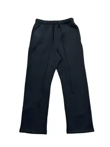 Men's SS22 All Black Uncuffed Relaxed Fit Sweatpants - Comfy, Elastic, Monochromatic Men's Bottoms, Comfy Men's Pants oversized