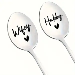 Stainless Steel Coffee Spoons Set, Culinary Cutlery, Heart Design, Long Handle, Mirror Polished, Perfect Gift for Wedding Anniversaries, Valentine's Day