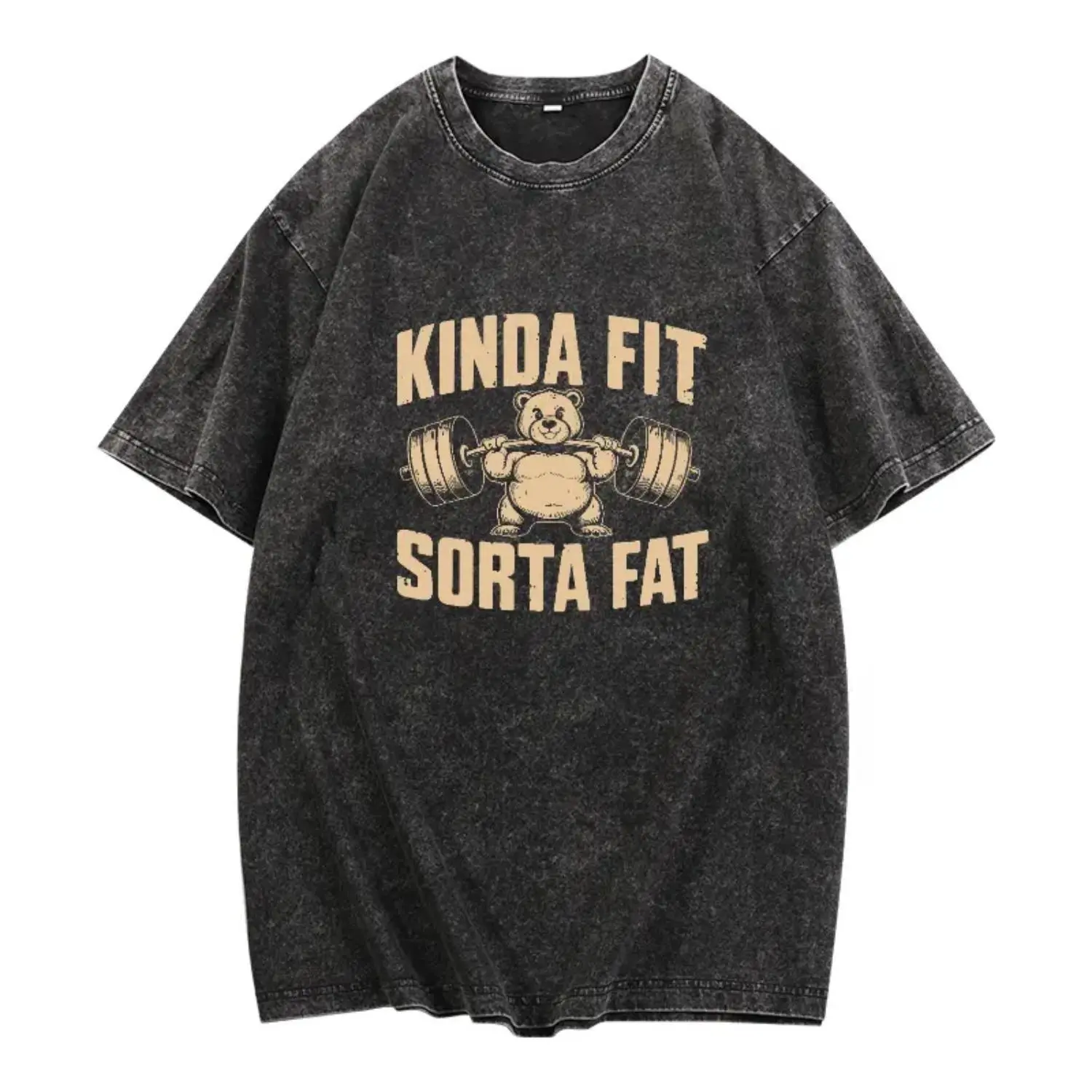 Hilarious Oversized Weightlifting Bear T Shirt for Gym Enthusiasts