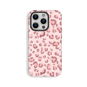 Pink Leopard Print, Suitable for IPhone17 Pro Max, 17Pro, 16Pro, 15, 14, 13, 12. Beautiful Phone Case |     Shockproof Protective Case |     Smart Phone Case, A Gift for Girls and Boys