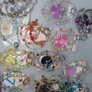 Beaded Phone Strap K-pop Keychain Set - Colorful Beads, Multiple Designs, Perfect for K-pop Fans
