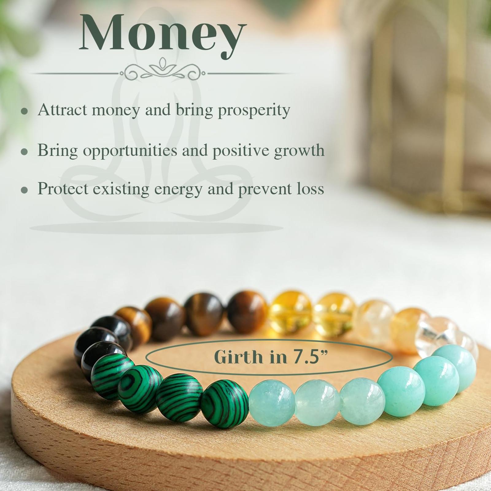 Lucky Bracelet 4 pcs set,Colorblock Beaded Crystal Bracelet,Natural Citrine, Malachite,Money Attraction Bracelet,Brings Self-esteem first bracelet,Unisex Jewelry Gift glass beads,protection bracelet