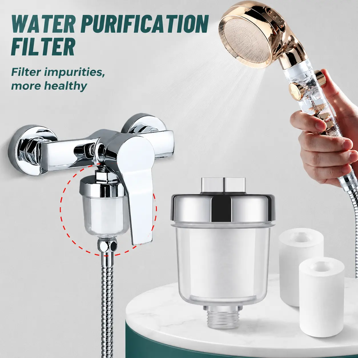 Multi‑Purpose Water Outlet Filter Accessory Kit, Household Faucet & Shower Head Strainer with PP Filter Inserts, Replacement Filter Parts for Kitchen and Bathroom Fixtures