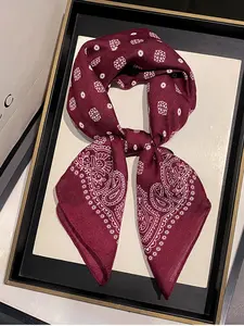 Geometric Cashew Flower Print Scarf, Versatile Multi-Use Shawl, Warm Neck Wrap, Fashionable Collar Decoration, Unisex Accessory, Paisley Print Scarf