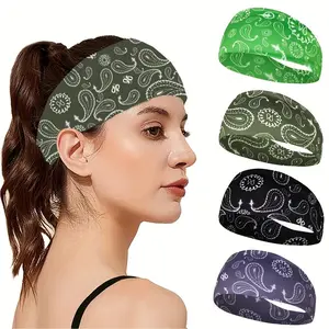 Absorbent Sweat-Wicking Running Headband, Vintage Paisley Design, Perfect for Exercise, Running, Fitness, Great Gift Choice, Christmas