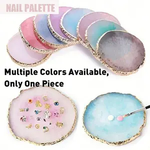 Resin Agate Nail Art Palette, Nail Art Designs, Decorative Painting Board Tool, Manicure & Pedicure Display Stand, Nail Care, Single Item