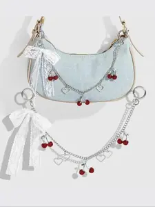 CYX Y2K Style Cherry Bag Charm, High-Grade Cherry Bag Pendant Ornament, Exquisite Luxury Gift for Women, All Season Accessory, Fashion Bag Charms, Charms for Bags, Purse Accessories