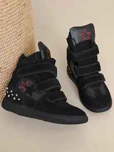 Thick Sole Fashion Women's Short Boots, Rhinestone Unique Design, Comfortable Versatile Casual Boots, All Season Wear, Trendy High Top Sneakers, Rhinestone Bling Boots, Footwear