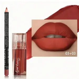 Beauty Glazed Hydrating Lip Gloss & Lip Liner Set | Long-Lasting Matte, Nourishing & Precise Define | For Light Beige Skin Tones | Ideal for All Makeup Looks