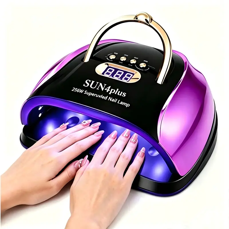 2026 Protable UV LED Nail Lamp with 4 Timers,  256W Intelligent Touch Sensing Nail Dryer, Removable Magnetic Base Ambient light curing gel nail polish, Nail Light for Home Salon DIY Manicure UV Light for Gel Polish