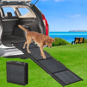 GARVEE Extra Wide Dog Ramp for Cars - 63" Long x 17" Wide Portable Ramp with Non-Slip Surface & Side Rails, Suitable for Large Dogs up to 250LBS, Folding Design for SUV, Car & Truck Use