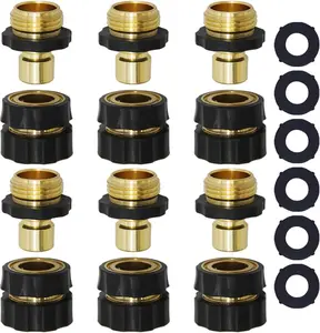 Garden Hose Quick Connector, 3/4 Inch Male and Female Garden Hose Fitting Quick Connector, 6 Set
