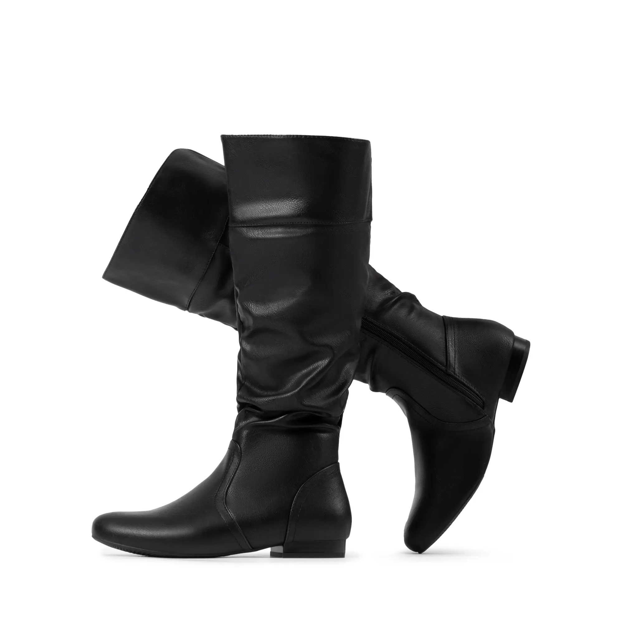 DREAM PAIRS Womens Wide Calf Knee High Boots Round Toe Pull On Fall Weather Winter Boots with Side Zipper