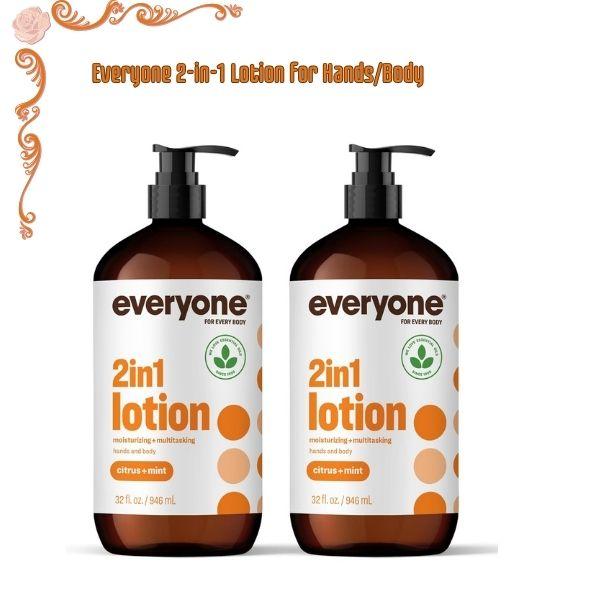 Everyone 2-in-1 Hand & Body Lotion, Citrus & Mint with Essential Oils, 32 oz Bottles (Pack of 2), Moisturizing Lotion for Dry Skin, Non-Greasy Hydrating Cream for Men & Women, Natural Skin Care Formula