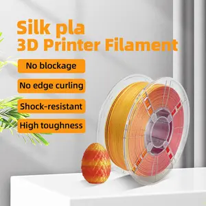 Silk PLA 3D Printer Filament 1.75mm, Rainbow Gradient Color, 1KG Spool, No Clogging No Warping, Eco-Friendly Biodegradable, Compatible with All FDM 3D Printers