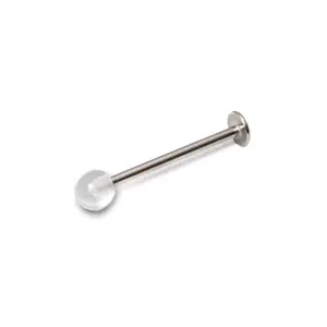 Surgical Steel Clear Labret Stud Retainer 16 & 14 Gauge 16 MM - Tongue