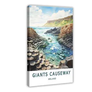 Giants Causeway Ireland City Travel Cityscape Landscape Canvas Poster Wall Art for Home Bedroom Office Dorm Room Decor