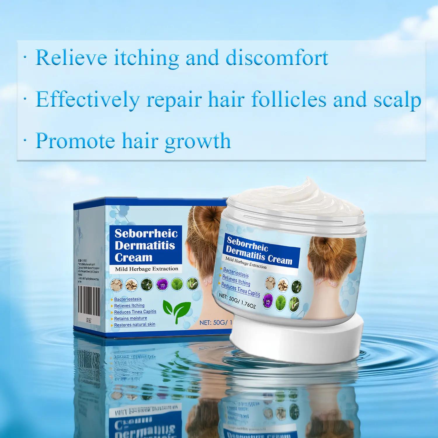 Folliculitis Treatment Cream -Natural Herbal Formula with Honeysuckle, Dandelion,Sophora & Phellodendron for Scalp, Face & Body Care,Soothing & Repairing 50g, Seborrheic Dermatitis Cream