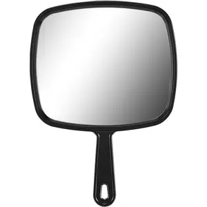 12.4" L x 9" W Hand Mirror, All Black Handheld Mirror with Handle