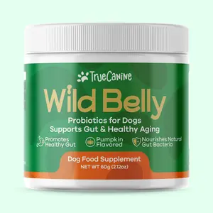 TRUECANINE Wild Belly Probiotics for Dogs – 8-Strain Formula for Joint Support, Mobility, Digestive Health & Skin Wellness – Natural Bacon Flavor