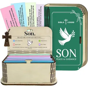 Wooden Prayer Card Box – Inspirational Notepad Holder
